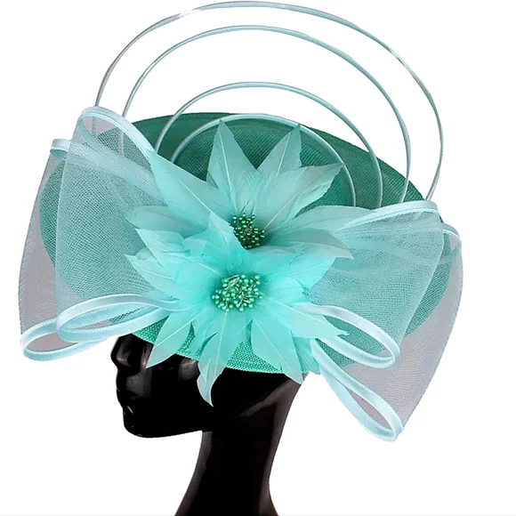 Fabulous Big Bow Tulle Birdcage Flower Fascinator Derby Hat Tea Brunch A red hat raises your energy! Perfect for beating back the  main image 4